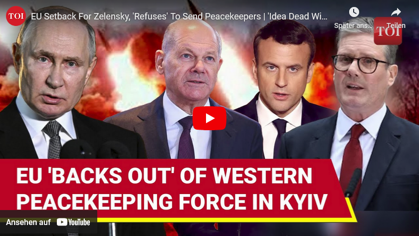 Euro-Chefs (Macron,Starmer, Scholz & Co): OHNE militärischen US- Schutzschirm keine Truppen für Ukraine