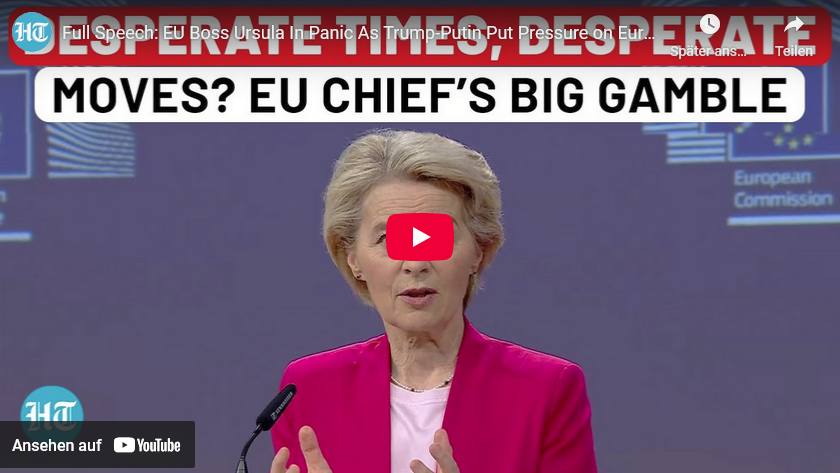 Video/full speech/EU-Van der Leyen im Größenwahn-Modus: Heiße Luft für gläubige Sekten-Ohren